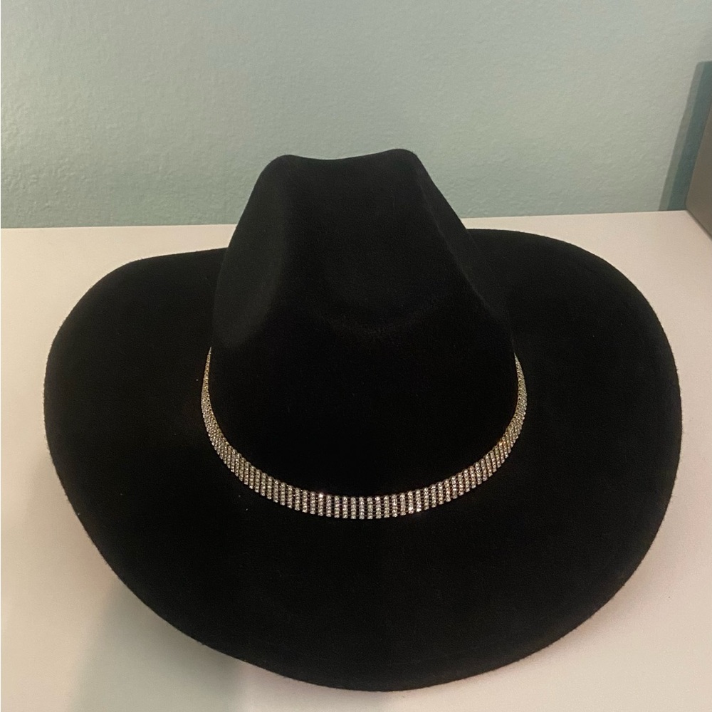 C.C Black Rhinestone Star Cowboy Hat – Crystal Band – Worn Once